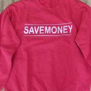 Save Money Red Crewneck Men's Sweatshirt